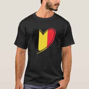 Camiseta Bandera belga del Corazón Hombres Patrióticos Muje