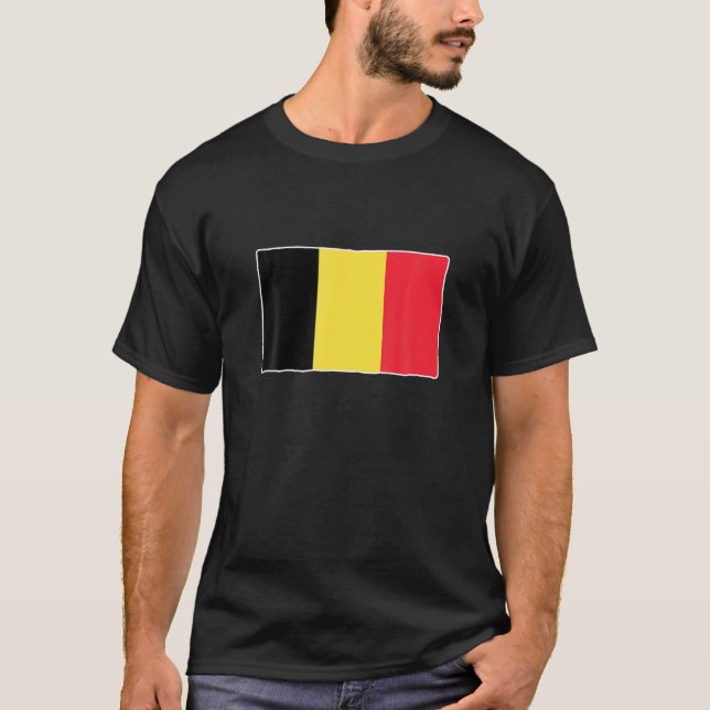 Camiseta Bandera belga encantadora Patriótica Belga Deporti (Anverso)