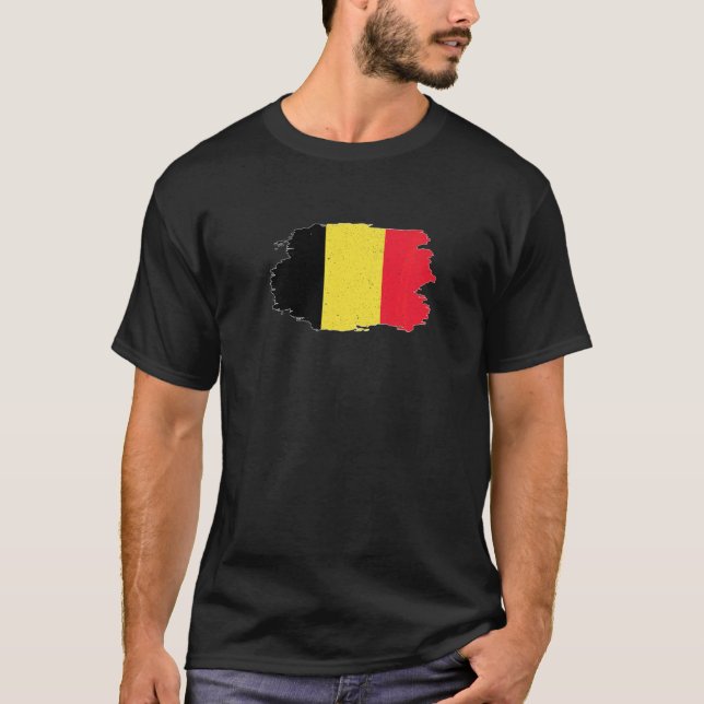 Camiseta Bandera belga encantadora Patriótica Belga Deporti (Anverso)