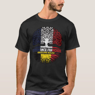 Camiseta Bandera belga francesa de árbol de Francia