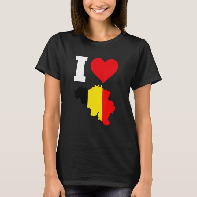 Camiseta Bandera belga I Love Belgium (Anverso)