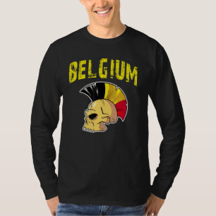 Camiseta Bandera belga Mohawk Skull Selección nacional hinc