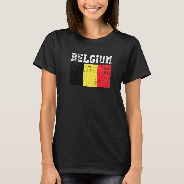 Camiseta Bandera belga Retro Vintage Roots belgas (Anverso)