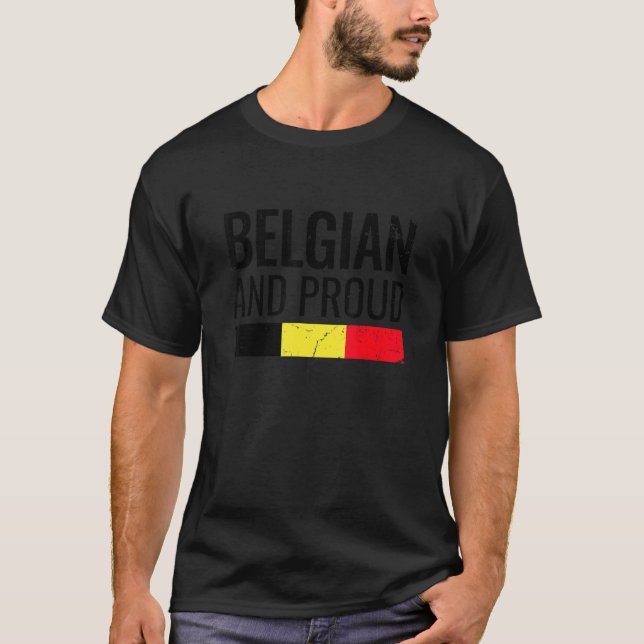 Camiseta Bandera Belga Y Orgullosa 1 (Anverso)