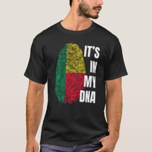 Camiseta Bandera Benín Dna huella digital Mes de historia n