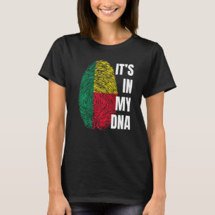 Camiseta Bandera Benín Dna huella digital Mes de historia n