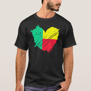 Camiseta Bandera Benín Que Amo Benín Es En Mi Adn Para Beni