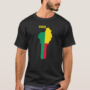Camiseta Bandera Beninesa Dentro Del Mapa De Benín Tee