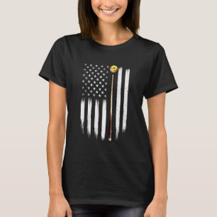 Camiseta Bandera Billar US - 8 Bolas Juego de Billar Piscin
