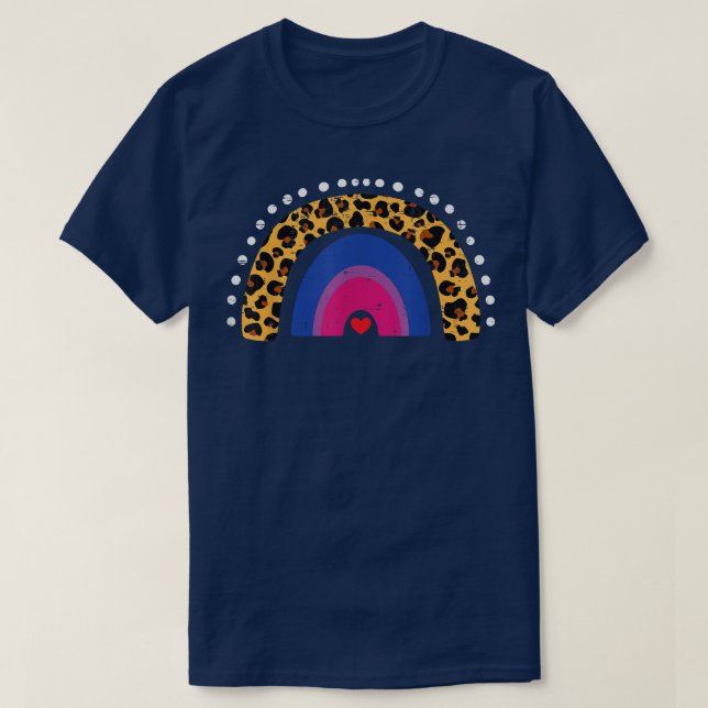 Camiseta Bandera Biseual Leopard Lgbt Bi Pride Stuff Mujere (Diseño del anverso)