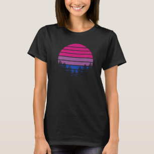 Camiseta Bandera Bisexual Atardecer Retro Apoyo Orgullo Bi 