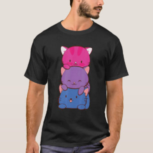 Camiseta Bandera Bisexual Color Gato Sutil Bi Orgullo Lgbtq