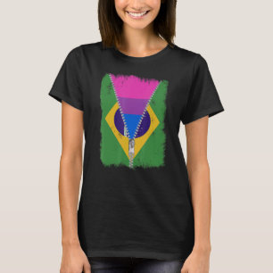 Camiseta Bandera Bisexual De Brasil Zip Orgullo Lgbt Brasil