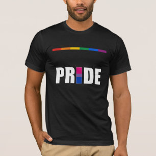 CAMISETA BANDERA BISEXUAL DE LA PALABRA DEL ORGULLO