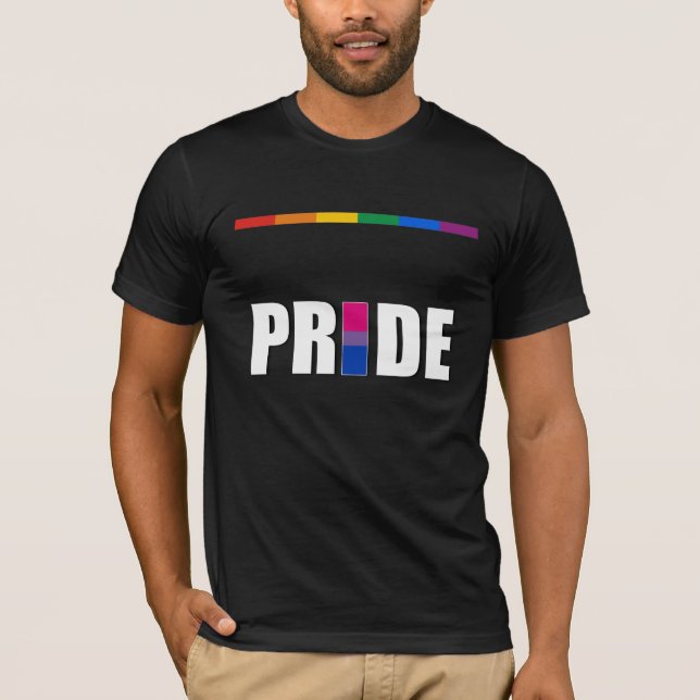 CAMISETA BANDERA BISEXUAL DE LA PALABRA DEL ORGULLO (Anverso)
