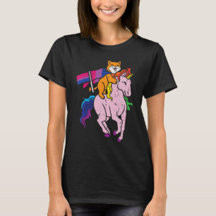 Camiseta Bandera Bisexual Gato Unicorn Bi Pride Mes Lgbtq T