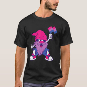Camiseta Bandera Bisexual Gnome Corazón Bi Orgullo Bisexual