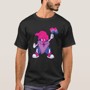 Camiseta Bandera Bisexual Gnome Corazón Bi Orgullo Bisexual