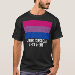 Camiseta Bandera Bisexual Personalizado LGBT Texto negro