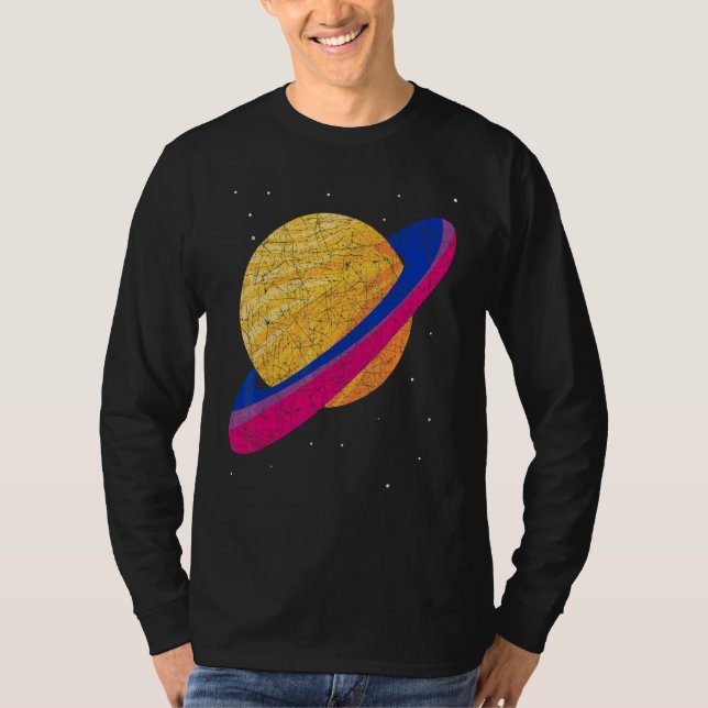 Camiseta Bandera Bisexual Queer Saturno Bi Orgullo Lgbt Bis (Anverso)