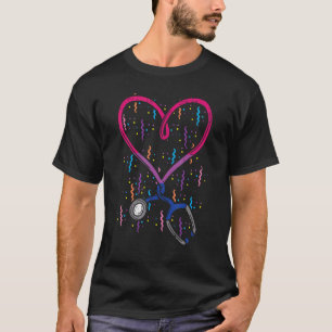 Camiseta Bandera Bisexual Stethoscope Enfermera cardiaca Rn