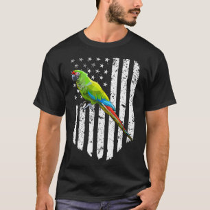 Camiseta Bandera Blanca Estadounidense Ejército Macaw Ave 4