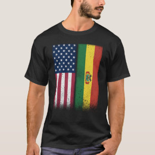Camiseta Bandera Boliviana EEUU Y Bolivia Banderas Orgullos