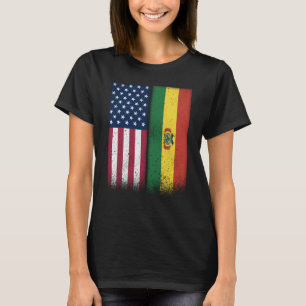 Camiseta Bandera Boliviana EEUU Y Bolivia Banderas Orgullos