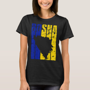 Camiseta Bandera Bosnia de Bosna Silhouette Vintage angusti
