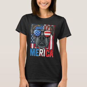Camiseta Bandera bóxer de Merica 4 de julio Perro Americano