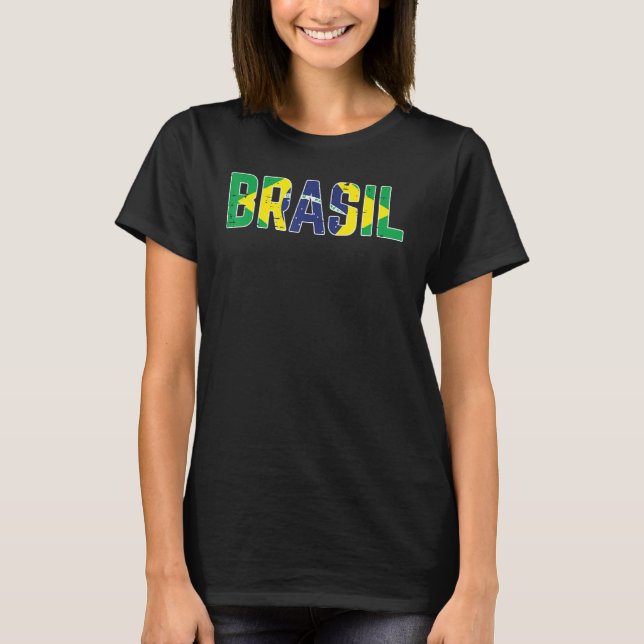 Camiseta Bandera Brasil Hombres Fanáticos Brasileños De Fút (Anverso)