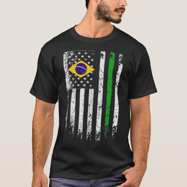 Camiseta Bandera Brasileña Americana T Orgullo Brasil Estad (Anverso)