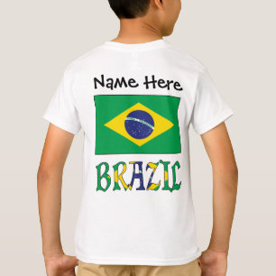Camiseta Bandera brasileña con tu nombre