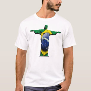 Camiseta Bandera brasileña Cristo el redentor