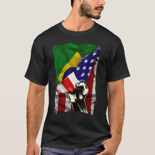 Camiseta Bandera brasileña de media norteamericana enarbola