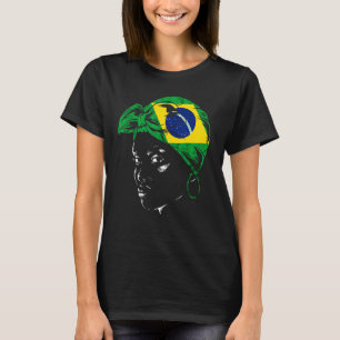 Camiseta Bandera brasileña del velo de la mujer brasileña