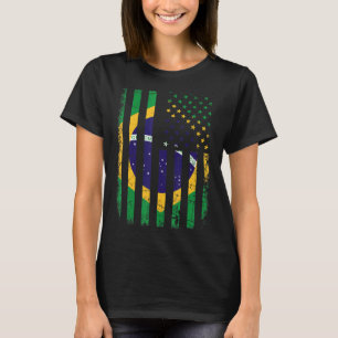 Camiseta Bandera brasileña estadounidense anima Brasil