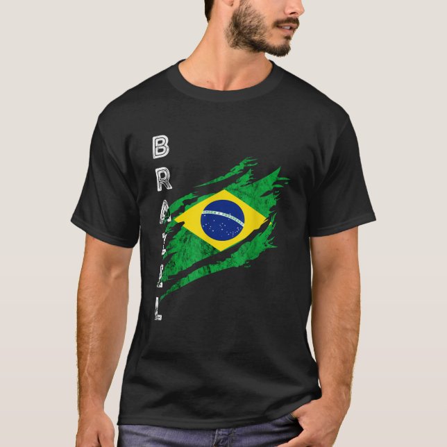 Camiseta Bandera brasileña heroica brasileña causa revuelo  (Anverso)