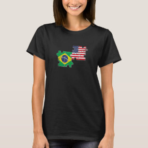 Camiseta Bandera brasileña norteamericana