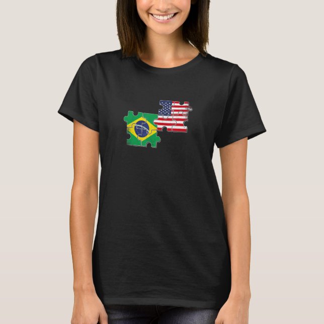 Camiseta Bandera brasileña norteamericana (Anverso)