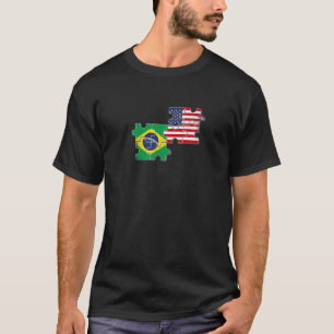 Camiseta Bandera brasileña norteamericana