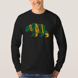 Camiseta Bandera Brasileña Oso Temático Bandera Brasilera P