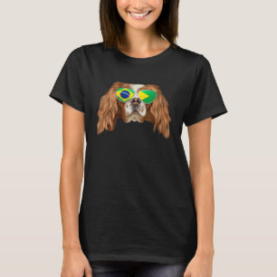 Camiseta Bandera Brasileña Perro Spaniel Toy Inglés Brasil 