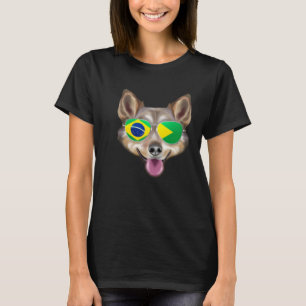 Camiseta Bandera Brasileña Perro Vallhund Sueco Brasil Bols