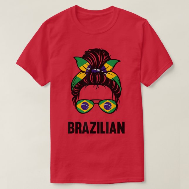 Camiseta Bandera brasilera desordenada y patriótica Brasil (Diseño del anverso)