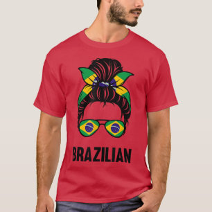 Camiseta Bandera brasilera desordenada y patriótica Brasil