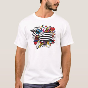 Camiseta Bandera Bretaña Breizh pintada Bretón graff