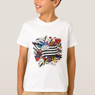 Camiseta Bandera Bretaña Breizh pintada Bretón graff