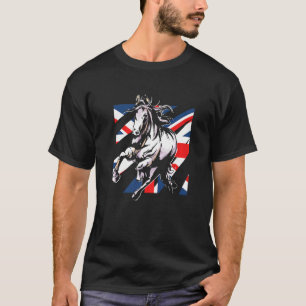 Camiseta Bandera Británica Caballo En Deporte Ecuestre