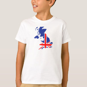 Camiseta Bandera BRITÁNICA del mapa de Gran Bretaña